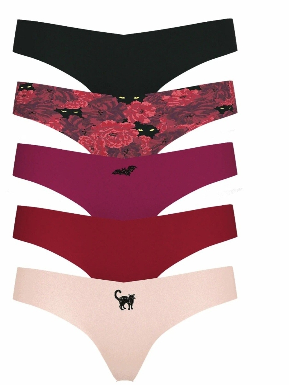 Victoria's Secret Signature 5 Pack No-Show Thong Panties